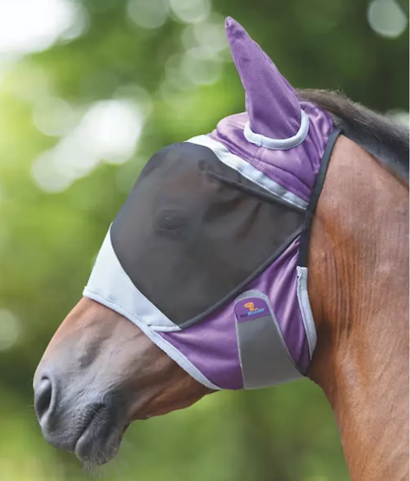 Deluxe Fly Mask With Ears Purple